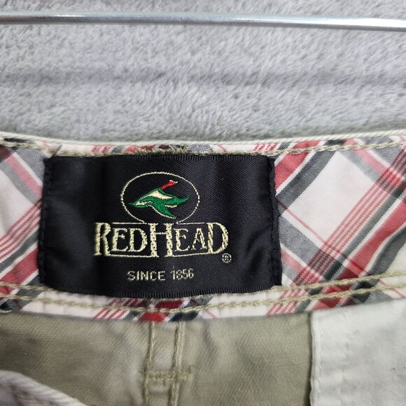 Mens Beige Red Head Cargo Shorts 100% Cotton 9" Inseam Size 36 - Picture 3 of 10